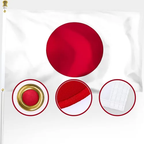 XIFAN Bandera de Japón prémium de 3 x 5 pies, para exteriores, grande, de doble cara, resistente, nailon 210D, bordado, bandera nacional y país Japan