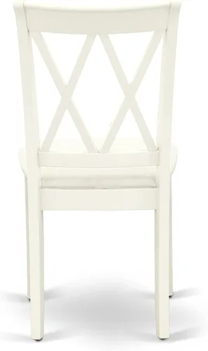 Miniatura 11 de East West Furniture DLCL5-WHI-C - Juego de mesa de comedor de 5 piezas, incluye una mesa de comedor redonda con gotas y 4 sillas tapizadas de tela