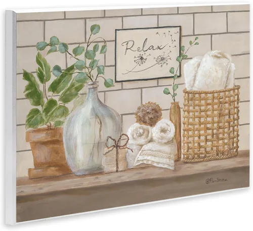 Miniatura 2 de Stupell Industries Pam Britton - Escena de relajación de spa para baño, 19 x 13 pulgadas, fácil de colgar y resistente, fabricado en Estados Unidos