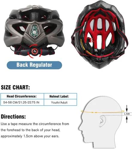 Miniatura 7 de Casco de bicicleta para hombre y mujer, casco de bicicleta Shinmax con luz trasera y visera desmontable