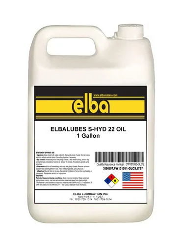 Miniatura 7 de ELBA LUBES S-HYD 22 Aceite hidráulico industrial Sin cenizas sin zinc Referencia cruzada a Mobil VELOCITE 10, Shell TELLUS 22, Rando 22, NUTO 22