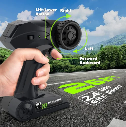 Miniatura 8 de CROBOLL Autos RC grandes 1:12 para niños con función de elevación mejorada, auto de control remoto 4WD de 2.4 GHz, juguete de regalo, camión Verde