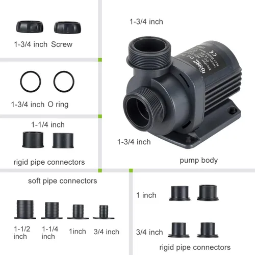 Miniatura 5 de Hygger Bomba de agua sumergible silenciosa de 1350 GPH y externa de 24 V, con controlador (configuración del 30% al 100%), potente bomba de retorno