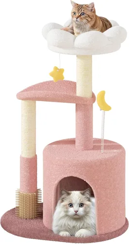 Miniatura 12 de Colección Athena - Pequeño Árbol para Gatos con Torre y Rascador, Árbol para Gatos Moderno y Bonito de 32 Pulgadas con Confortable Nido, Bola