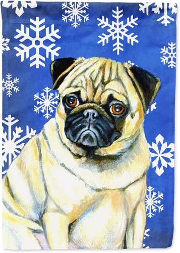 Miniatura 61 de Caroline's Treasures SC9374GF Bulldog English Snow flakes Holiday Garden Flag Buzón Bandera decorativa para patio exterior, patio, obras de arte