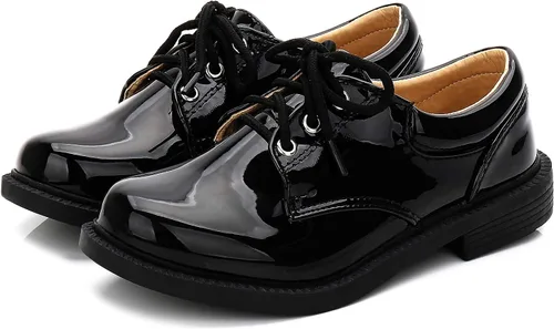 Miniatura 6 de Zapatos de esmoquin brillantes para niños, zapatos Oxford de vestir de charol para niños