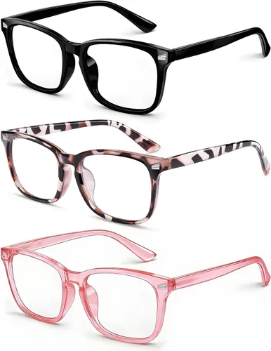 Miniatura 21 de Gafas de luz azul para niños y niñas, paquete de 2 lentes de luz azul para adolescentes y niños, anteojos falsos, anteojos para niños pequeños, de 6