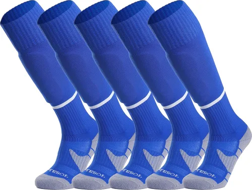 Miniatura 13 de APTESOL - Calcetas de fútbol hasta la rodilla (paquetes de 1/3/5) Calcetas acojinadas para niños, jóvenes, adultos, para equipos deportivos OTC