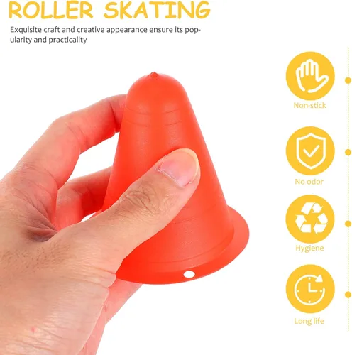 Miniatura 8 de Mini Conos de Agilidad Rodillo - Cono de patinaje: Slalom Conos 25pcs Roller Marker Cups Conos de tráfico de plástico Conos de disco Marcadores