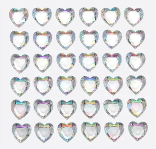Miniatura 21 de MECCANIXITY 144 calcomanías autoadhesivas de diamantes de imitación de corazón de 0.394 pulgadas para maquillaje de San Valentín, artes y Azul