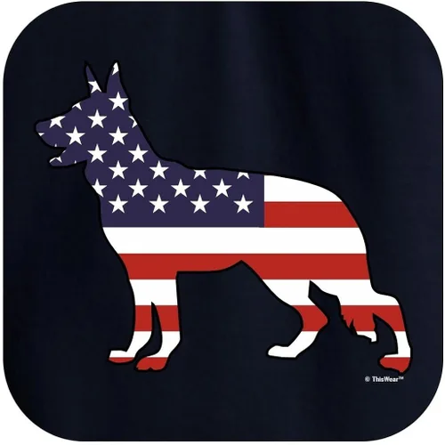 Miniatura 2 de Sudadera con capucha de perro patriótico con diseño de pastor alemán con bandera americana