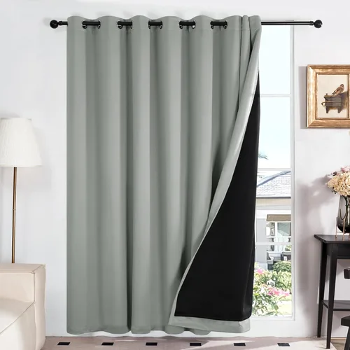 Miniatura 71 de Deconovo Cortinas 100% opacas, cortinas de ventana con aislamiento térmico, paneles reductores de ruido, cortinas de forro negro, con ojales