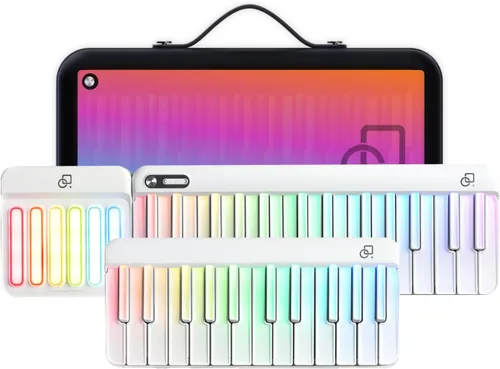 Miniatura 10 de Teclado de piano inteligente Popupiano, teclado de piano digital de 59 teclas para principiantes, luces LED arcoíris y aplicaciones gratuitas, 256