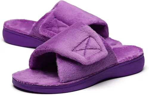 Miniatura 16 de SOLLBEAM - Pantuflas ortopédicas para mujer con soporte de arco para fascitis plantar, ajustables, con copa para el talón, acogedoras, para damas