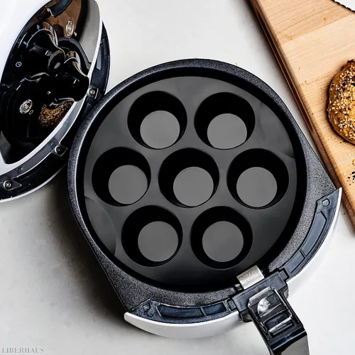 Miniatura 8 de Molde de silicona para muffins para freidora de aire (7 tazas) – Molde de silicona redondo de 6.9 pulgadas compatible con freidoras de 3.5 a 5.8 l