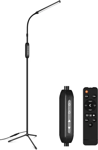 Miniatura 9 de EBEST Lámpara de pie LED para extensiones de pestañas, lámparas de pie para oficina, lámpara de pestañas de tatuaje, lámpara de lectura para Negro