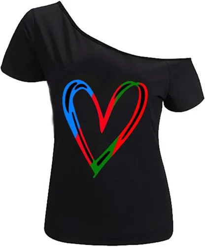 Miniatura 81 de MAGICMK - Camiseta casual para mujer, con estampado de labios y hombro descubierto, talla extragrande