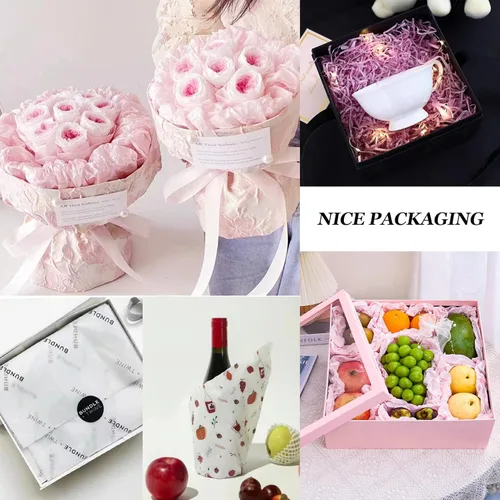 Miniatura 8 de 30 hojas de papel de seda de oro rosa para bolsas de regalo, hojas de ginkgo metálicas, diente de león, papel de seda a granel, papel de seda Hoja