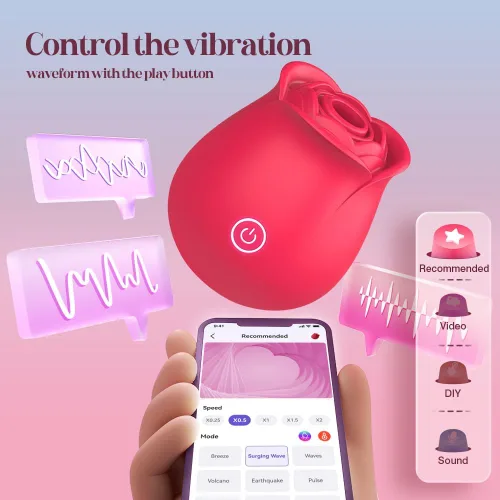 Miniatura 6 de Vibrador de rosa juguete sexual para mujeres - Neworld vibrador de aleteo 2EN1, juguete de rosa, 9 modos de golpeteo y succión, juguetes adultos