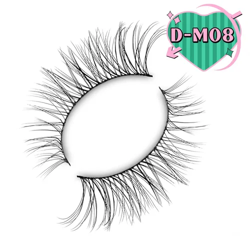 Miniatura 9 de Pestañas cortas naturales, pestañas delgadas, pestañas pequeñas, pestañas naturales, pestañas postizas para principiantes, 10 pares D-M08