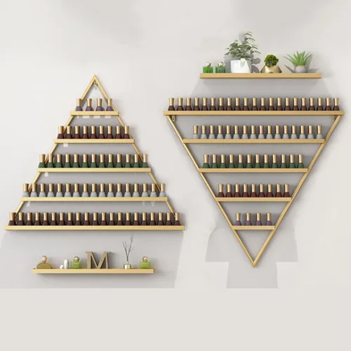 Miniatura 21 de Estante organizador de perfume montado en la pared, estante triangular de metal para esmalte de uñas, estante de exhibición de aceites esenciales