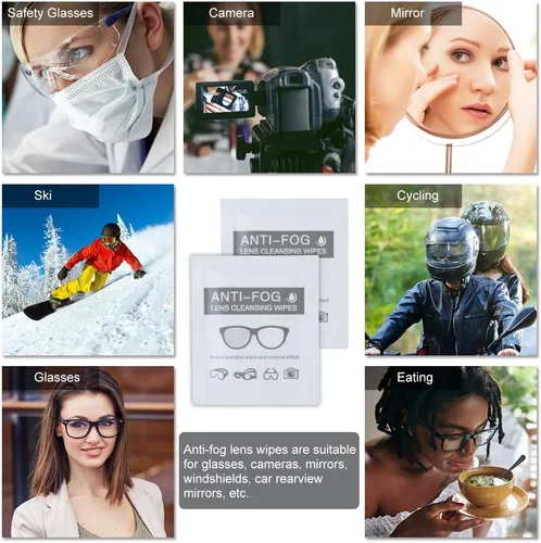 Miniatura 4 de ALIBEISS Toallitas antivaho para lentes prehumedecidas, 6 x 5 pulgadas, para gafas (paquete de 60)