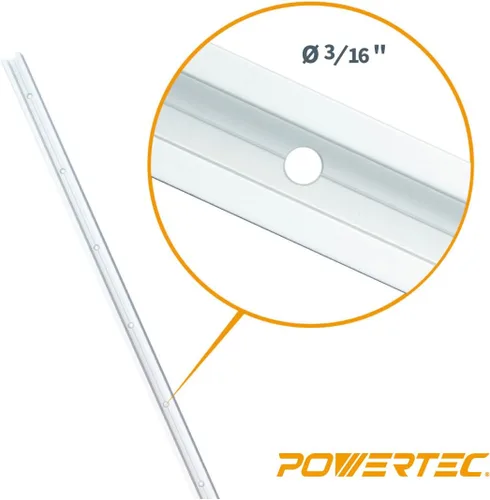 Miniatura 7 de POWERTEC 71351-P2 T-Track 48 pulgadas Heavy Duty Montaje especializado en riel de ranura en T para pernos hexagonales de 1/4"-20, 2