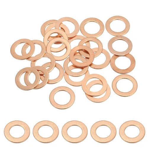 Miniatura 21 de PATIKIL Anilla de arandela de cobre M4, 25 piezas, 4mm ID 8mm OD 1mm de espesor, arandela plana métrica de sello de cobre para tornillos, pernos