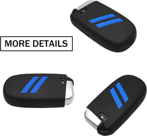 Miniatura 7 de YOSRTER - Paquete de 1 funda protectora de silicona para llave remota, con 5 botones, carcasa para llave de automóvil, accesorio (borde azul)