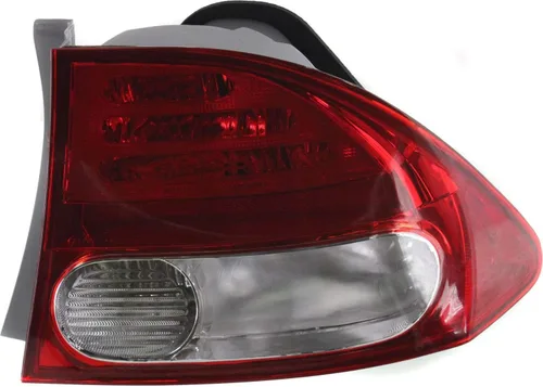 Miniatura 3 de Evan Fischer Lente de luz trasera y carcasa compatibles con Honda Civic 2009-2011 lentes halógenas transparentes y rojas, juego de 2 lentes
