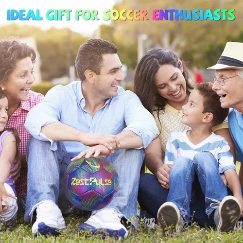Miniatura 8 de Balón de fútbol holográfico reflectante tamaño 3, 4 y 5 para niños y adultos, alta visibilidad para juegos nocturnos y entrenamiento, regalo ideal