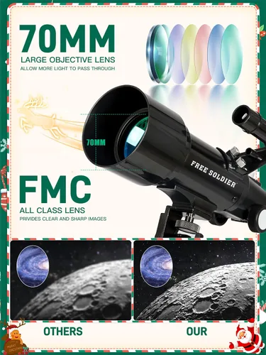 Miniatura 3 de Telescopio para Astronomía de Adultos, apertura de 70 mm y longitud focal de 400 mm, telescopio astronómico portátil para principiantes mayores de 8