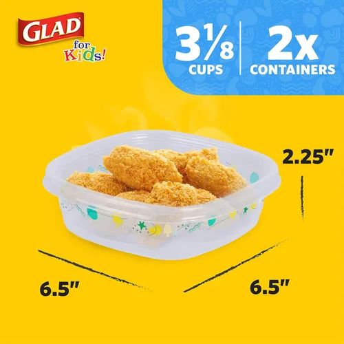 Miniatura 7 de Glad para Niños GladWare - Paquete variado, recipientes de almacenamiento de alimentos para el regreso a la escuela con tapas, tamaños mixtos