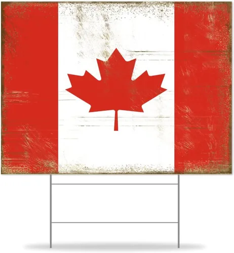 Letreros de bandera nacional de Canadá para patio, 12 x 18 pulgadas, resistentes a la decoloración, decoraciones al aire libre, para decoración del