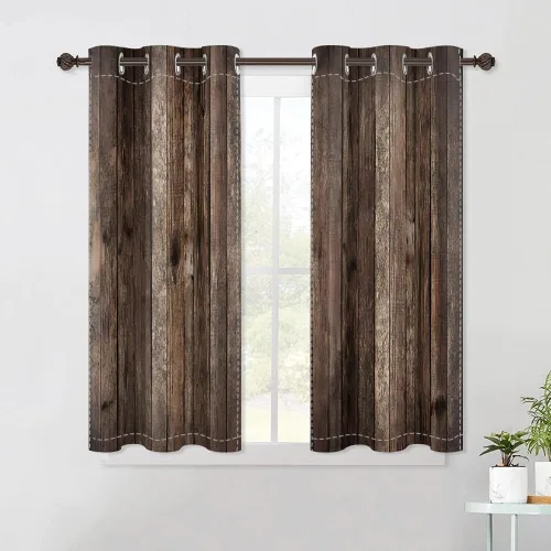 Miniatura 92 de Cortinas rústicas para ventana de puerta de granero, puerta de madera gris, puerta de garaje, tratamiento de ventana para sala de estar, dormitorio