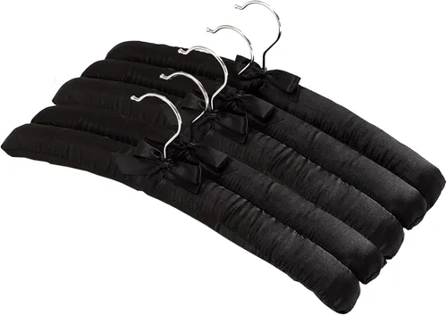 Miniatura 11 de Paquete de 10 perchas acolchadas de satén para ropa de mujer, perchas antideslizantes de tela de esponja para ropa, percheros para suéter, abrigo