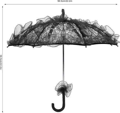 Miniatura 4 de Parasol, sombrilla de tela de encaje, sombrilla negra, sombrilla de boda, decoración artesanal para bodas, fiestas, fotos, regalos, bailes