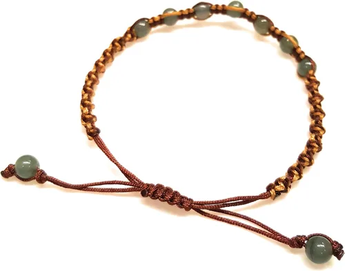 Miniatura 3 de Infinityee888 Jade Bead Pulseras amarillo marrón Feng Shui para hombres, mujeres pulsera-BC04, Piedra