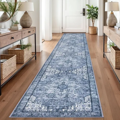 Miniatura 33 de SIILOOM Alfombra lavable de 2 x 3 pies, alfombra suave color taupe ceniza para entrada, tapete antideslizante para puerta de interior, tapete