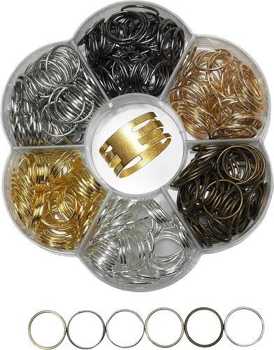 Miniatura 5 de Chenkou Craft 1 caja de 6 colores abiertos anillo de salto y anillo joyería llavero fabricación 1/8 pulgadas (0.118 in) con 1 herramienta