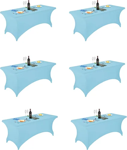 Miniatura 50 de FORLIFE - Funda de mesa de elastano, mantel ajustado de 4 pies para mesas rectangulares, funda elástica para patio, universal para bodas, banquetes