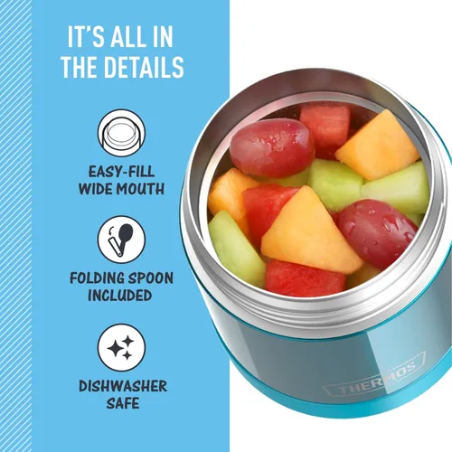 Miniatura 4 de THERMOS Funtainer - Tarro de alimentos aislado de 10 onzas, tarro de comida para niños con cuchara plegable, color negro