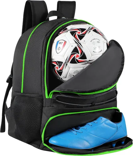 Miniatura 19 de Mochila de baloncesto para hombres y mujeres con compartimento para pelota y zapatos, capacidad de 30L, ligera y transpirable, mochila de fútbol