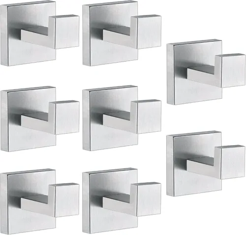 Miniatura 14 de Ganchos para toallas para baños, gancho negro mate para toallas de cocina y baño, gancho de acero inoxidable SUS304, ganchos resistentes para colgar