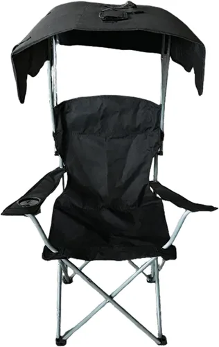 Camping Folding Chair with Canopy Outdoor Portable Beach Canopy Outdoor Fishing Portable Sun Shade Folding Oxford Fabric Black 50 * 50 * 90/120CM