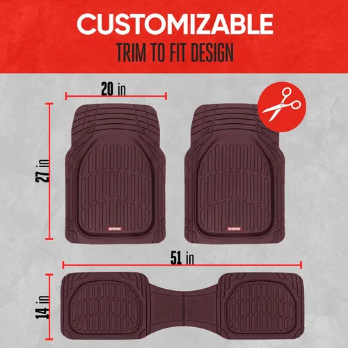 Miniatura 8 de BDK Alfombrillas de suelo de coche rojas resistentes para todo clima, forros interiores para automóvil, furgoneta, camión, SUV, protección