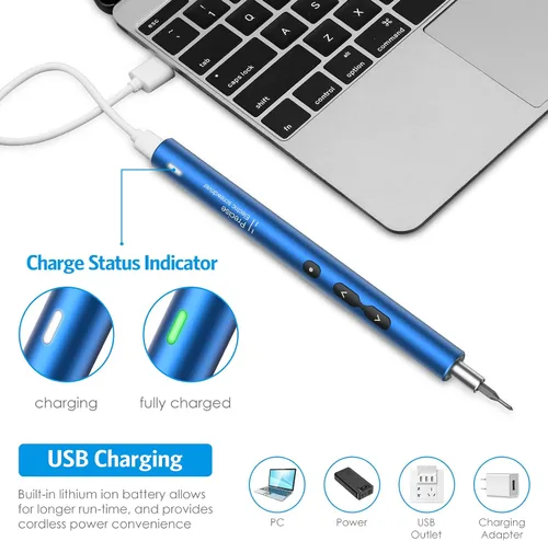 Miniatura 6 de AMIR - Desarmador eléctrico para armado de PC, juego de destornilladores pequeños de potencia automática 28 en 1 con 24 puntas, kit de herramienta