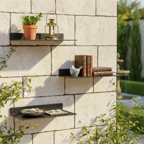 Miniatura 8 de SIMOND STORE Estante flotante lineal, estante industrial de acero resistente montado en la pared, estante diseñado para bricolaje