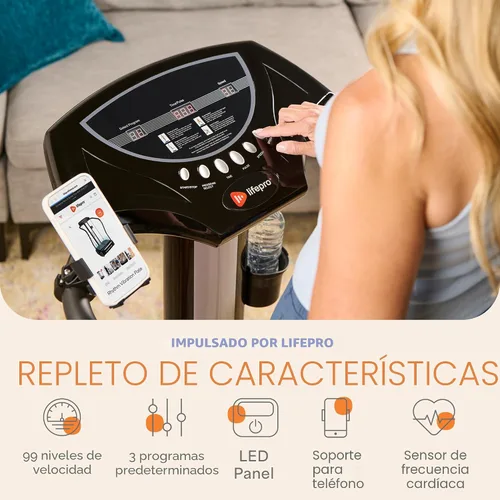 Miniatura 5 de LifePro Máquina de Ejercicio con Plataforma de Vibración Rhythm con Asas para Soporte de Equilibrio – Plataforma Vibratoria para Drenaje Linfático