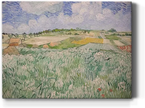 Renditions Gallery Plano cerca de Auvers de Vincent Van Gogh Impreso, Reproducción de Pintura Famosa, Decoración de Lienzo con Envoltura de Galería